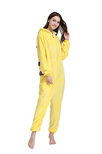 Yimidear Unisex Pijama Adulto Animal Cosplay Halloween Disfraz Equipo (Amarillo, S)