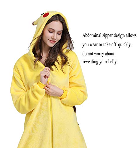 Yimidear Unisex Pijama Adulto Animal Cosplay Halloween Disfraz Equipo (Amarillo, S)