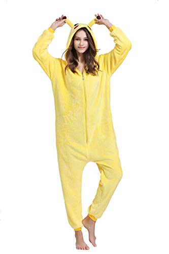 Yimidear Unisex Pijama Adulto Animal Cosplay Halloween Disfraz Equipo (Amarillo, S)