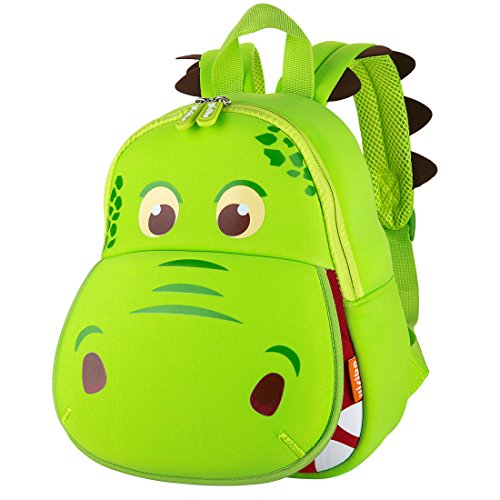 yisibo Mochila Infantil, Mochila para Niños de Dinosaurios Pequeños/Niñas Mochila 3D Bolsa De Mochilas para Niños Kindergarten,Mochila De Guardería 2-6 Años(Boca Grande Dinosaurio-Verde)