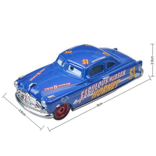 YIUO Pixar Cars 3 Policía Hicks Police Mcqueen Mater Fabuloso Hudson 1:55 Diecast Metal Aleoy Modelo Juguetes para niños ( Color : Dinoco Helicopter )