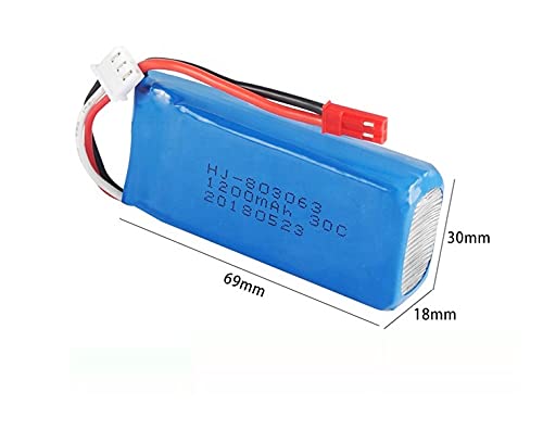 Yizhan YUNIQUE Espagne® 1 Piezas Extra 7.4V 1200mAh Lipo batería Tarantula X6 / JJRC H16 RC / MJX X101 Quadcopter