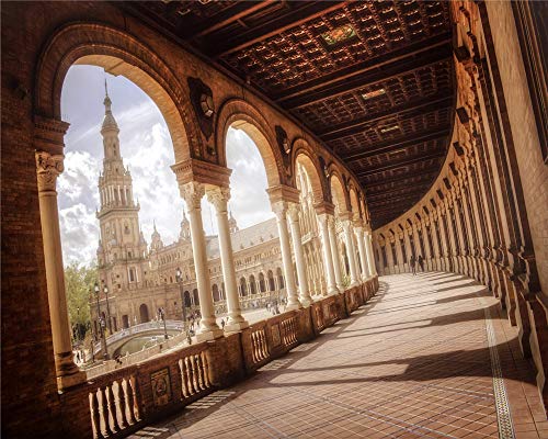 YKJPD Rompecabezas De Madera 500 Piezas,Sevilla,Plaza De España,Puzzles Juguetes para Adultos Mejor Decoración del Hogar