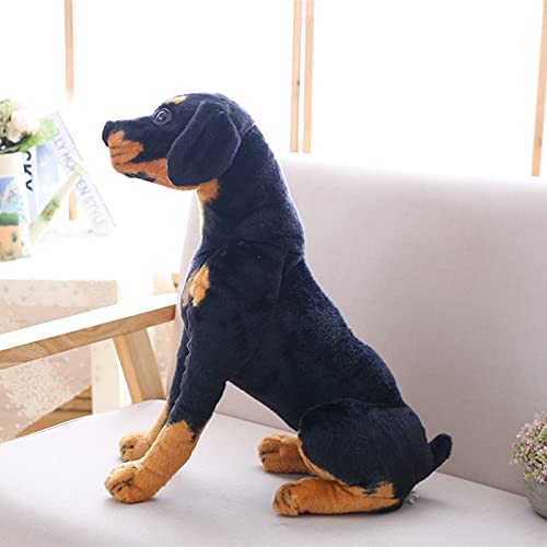 YMQKX 23-66 CM Gigante Rottweiler Perro de Juguete Animal de Peluche Perro Negro Juguetes de Peluche muñeca de Regalo para niños Tienda de Mascotas Mascota 46cm