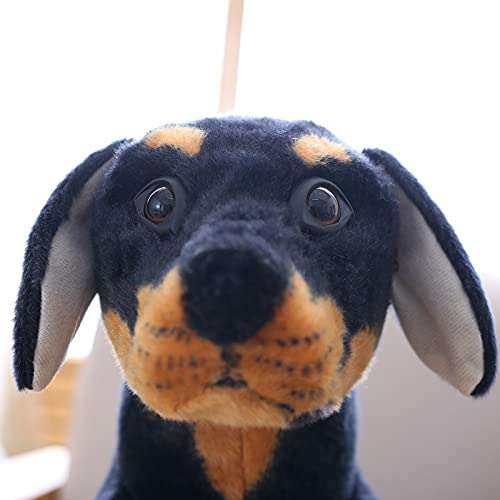 YMQKX 23-66 CM Gigante Rottweiler Perro de Juguete Animal de Peluche Perro Negro Juguetes de Peluche muñeca de Regalo para niños Tienda de Mascotas Mascota 46cm