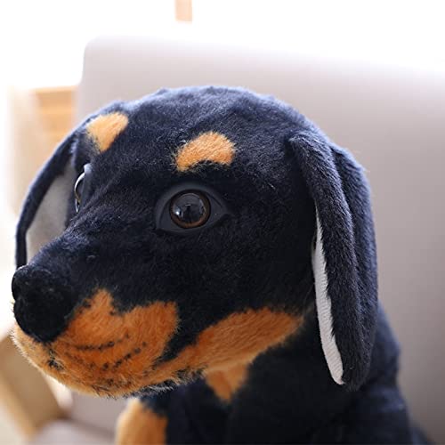 YMQKX 23-66 CM Gigante Rottweiler Perro de Juguete Animal de Peluche Perro Negro Juguetes de Peluche muñeca de Regalo para niños Tienda de Mascotas Mascota 46cm