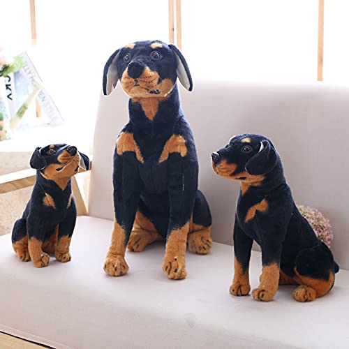 YMQKX 23-66 CM Gigante Rottweiler Perro de Juguete Animal de Peluche Perro Negro Juguetes de Peluche muñeca de Regalo para niños Tienda de Mascotas Mascota 46cm