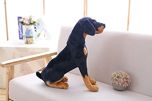 YMQKX 23-66 CM Gigante Rottweiler Perro de Juguete Animal de Peluche Perro Negro Juguetes de Peluche muñeca de Regalo para niños Tienda de Mascotas Mascota 46cm