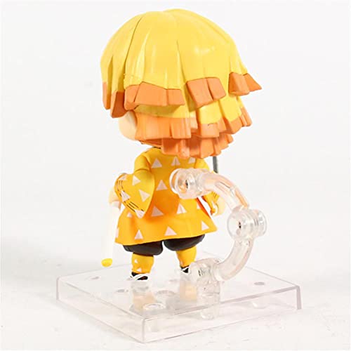 YOISMO Demon Slayer Agatsuma Zenitsu - Versión Q Nendoroid Cara Intercambiable Figura movible PVC Anime Juego de Dibujos Animados Modelo de Personaje Estatua Figura Juguete Coleccionables