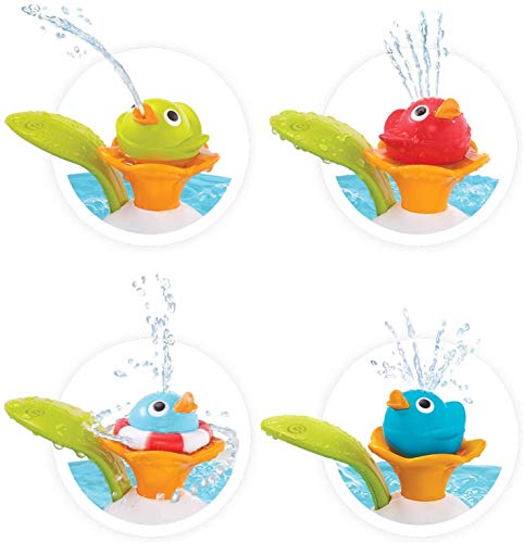 Yookidoo Juguete de baño para bebé con pato de carrera, fuente de agua y cuatro patos mágicos de carreras, para el desarrollo sensorial del baño, tiempo de baño, diversión de 6 meses y más