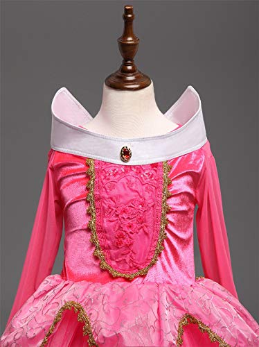 YOSICIL Disfraz de Bella Disfraces de Princesa Aurora Manga Larga Vestido de Princesa de Bella Durmiente Disfraz Accesorios Traje de Fiesta Carnaval Cumpleaños Regalo Navidad Halloween