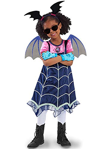 YOSICIL Disfraz de Vampirina Vampiro Historieta Princesa Vestidos de Fiesta Juego de Vampiro con Diadema y Alas de Murciélago Bebé Infantil 2-8 Años