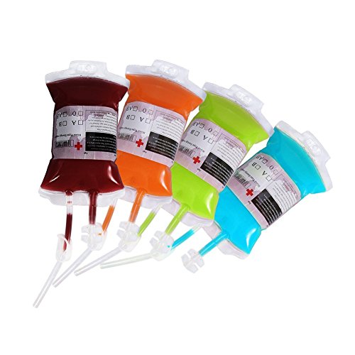 Yosoo 380 ml Bolsa de Beber Sangre de Halloween de PVC Bolsa de Bebidas Bolsa de Sangre Bolsa de infusión Sistema de infusión Gel de Ducha Bolsa de donantes de Sangre artículos de Broma