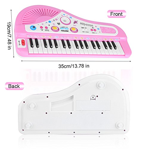 Yosoo Piano para Niños Teclado Electrónico Piano con Micrófono 37 Teclas Regalo para Niños Juguete de Música Multifuncional (Tipo 2)