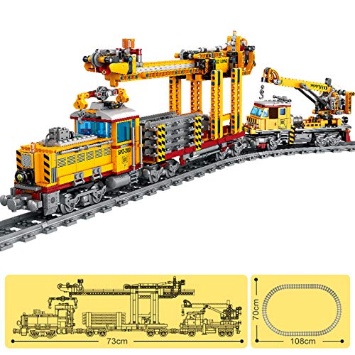 YOU339 Juguete de ingeniería de construcción de tren 1270 + pieza de MOC City Train para vehículos de ladrillo modelo con luz, juguete educativo modelo para Lego