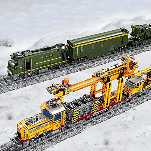 YOU339 Juguete de ingeniería de construcción de tren 1270 + pieza de MOC City Train para vehículos de ladrillo modelo con luz, juguete educativo modelo para Lego