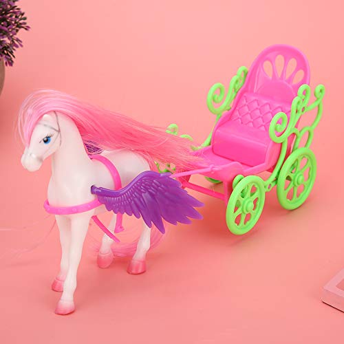 YOUTHINK Kid Mini Carro tirado por Caballos para Play House Kid Carruaje simulado Juguetes educativos Niños Horse Horse Toy para niñas Regalo