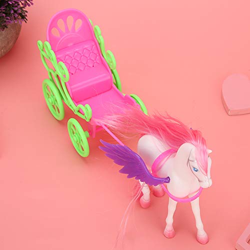 YOUTHINK Kid Mini Carro tirado por Caballos para Play House Kid Carruaje simulado Juguetes educativos Niños Horse Horse Toy para niñas Regalo