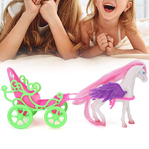 YOUTHINK Kid Mini Carro tirado por Caballos para Play House Kid Carruaje simulado Juguetes educativos Niños Horse Horse Toy para niñas Regalo