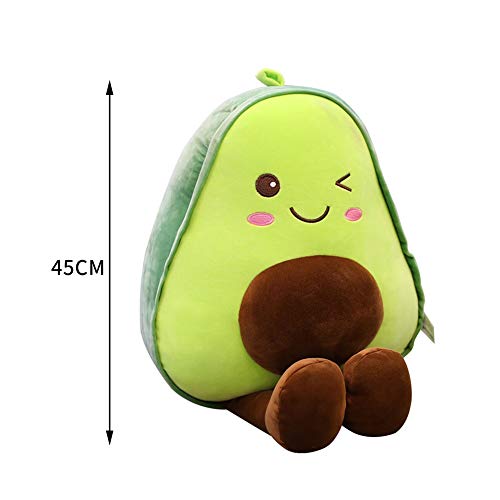 Ysimee Avocado Peluche 30/45 CM, cojín Decorativo de Peluche Suave 3D, Almohada de Felpa cómoda, cojín de Muy Suave y Blando poliéster, Lavar a Maquina