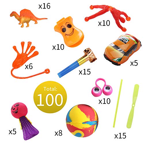 YueChen 100 Juguetes de Fiesta a Granel,Juguetes para Piñatas Cumpleaños , Ideal Rellenar Bolsas de Fiesta,Bolsas de Regalo de Fiestas de cumpleaños Infantiles