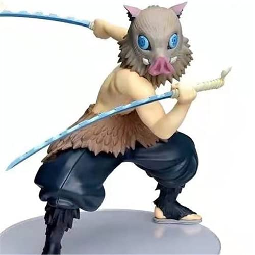 YUMSOU Anime 16CM Demonio Asesino Kimetsu No Yaiba Figura Kamado Tanjirou Figura De Acción Agatsuma Zenitsu Nezuko Guerrero Juguetes En Miniatura De PVC (Hashibira Inosuke C)