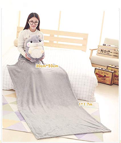 YunNasi 2 en 1 Hámster de Peluche con Manta Lindo Hámster Suave Almohada para Niños y Niñas (Beige)