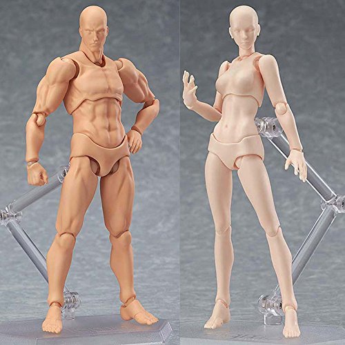 Yuoan Figura de acción modelo 2 StüCk Body muñeca Chan & Kun PVC Movebale Figura de acción Modelo para SHF versión 2.0 regalo para mucho dibujar.