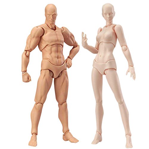 Yuoan Figura de acción modelo 2 StüCk Body muñeca Chan & Kun PVC Movebale Figura de acción Modelo para SHF versión 2.0 regalo para mucho dibujar.