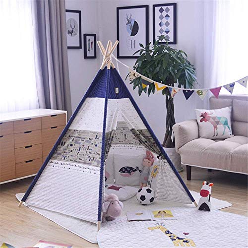 YUQIYU de juegos for niños de toldo plegable algodón Tipi lienzo Puntales de disparo tienda del juego de Fotografía plegable juego de la tienda de decoración de interior infantil for chicos, chicas Be