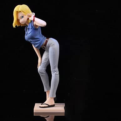 Yuxunqin Dragon Ball Z Brillo y glamours Android No.18 Figura de PVC (versión de la Camisa Azul)