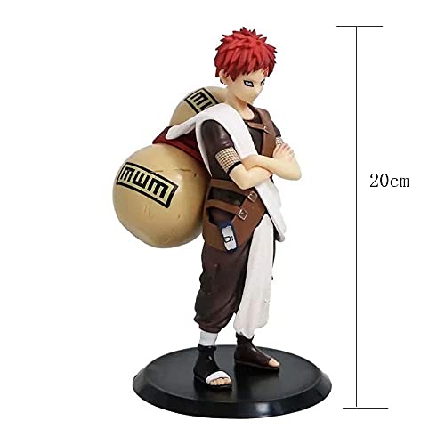 Yuxunqin NARUTO Gaara Quinta Generación Sombra de Viento GK Sand Shadow Sand Ninja Big Gourd Modelo de Pie Postura PVC Material Anime Figura Modelo en Caja Estatua de Regalo de Juguete