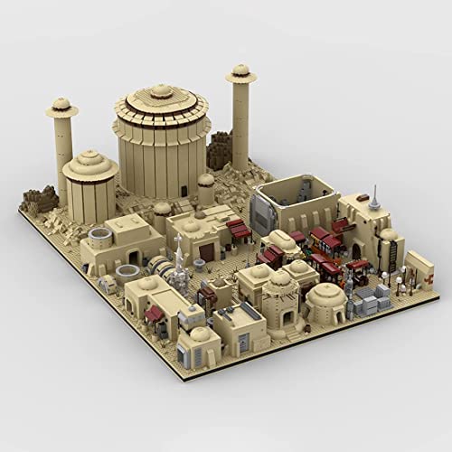 YWS Halcyon Modular Tatooine City Construir a partir de 18 MOC (licenciado y diseñado por Gabizon), 9585 piezas MOC-56649 Exclusivo juego de bloques de construcción, compatible con Lego Star Wars