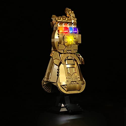 YWS Kit de iluminación LED con caja de batería para Lego 76191 Marvel Infinity Guantlet, compatible con Lego 76191 Marvel Infinity Guantelete (LED incluido, no modelo Lego) – Versión estándar (RC)