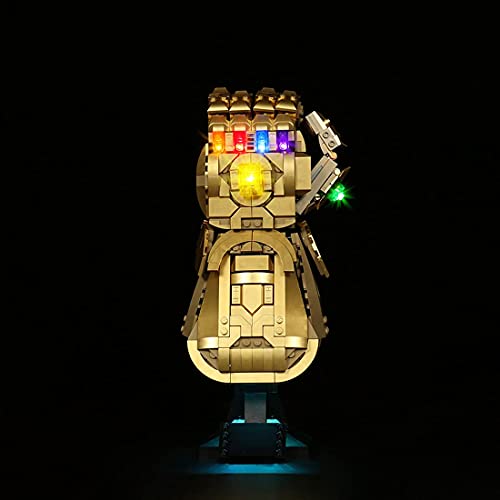 YWS Kit de iluminación LED con caja de batería para Lego 76191 Marvel Infinity Guantlet, compatible con Lego 76191 Marvel Infinity Guantelete (LED incluido, no modelo Lego) – Versión estándar (RC)