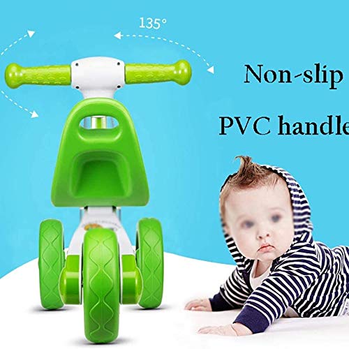 YWSZJ Bicicleta de Equilibrio para niños, Bicicleta yo-yo, sin Pedales, Regalo para bebés de 1 a 3 años, Cochecito Deslizante para niños, Bicicleta giratoria (Color : Green)