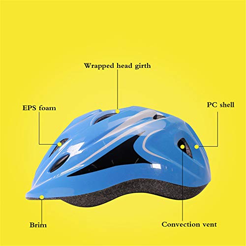 YWZQ Casco para bebés y niños, casco de seguridad de ciclo para niños, para patineta, patineta, patineta, hoverboard, ligero, ajustable, transpirable, azul