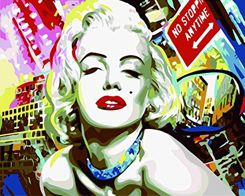 YXQSED [Rahmenlos] DIY Pintura por Números Pint por Número de Kits for Adultos Mayores Avanzada Niños Joven-Marilyn Monroe 16*20 Inch