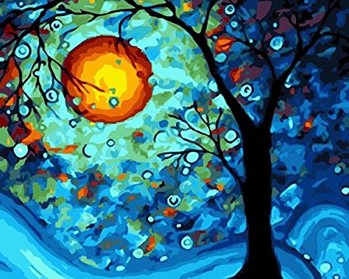 YXQSED [Rahmenlos] DIY Pintura por Números Pint por Número de Kits for Adultos Mayores Avanzada Niños Joven-Sueño del número de Van Gogh 12x16 Inch