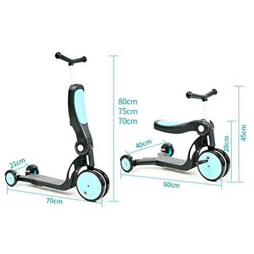 YXZQ Scooter para niños con Asiento Plegable - 5 en 1 Altura Ajustable, patinetes para niñas y niños - Bebés y niños pequeños de 1 año en adelante (Color: Amarillo)