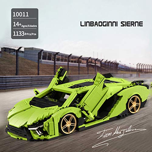 YYXX Juego de construcción de coche deportivo para Lamborghini Sian, 1133 piezas + bloques de construcción avanzados, compatible con la técnica Lego