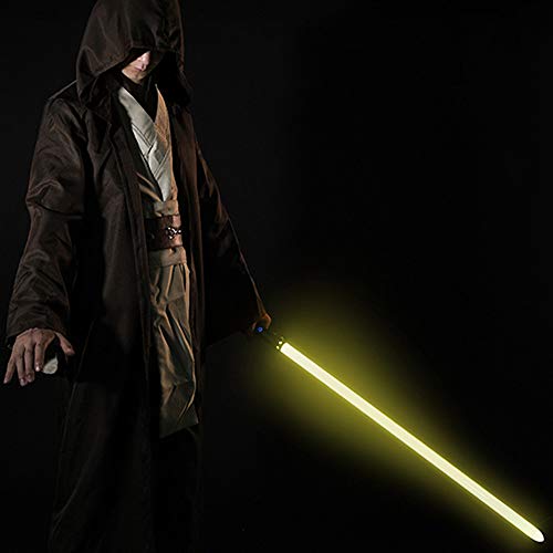 Y&Z Espada Laser Star Wars, RGB 11 Cambios de Color Espada Luminosa Espada de Metal Juguete de Regalo de Cosplay Sable de luz de Star Wars, Sable de luz de OBI WAN Kenobi(Hoja de 64Cm), Black