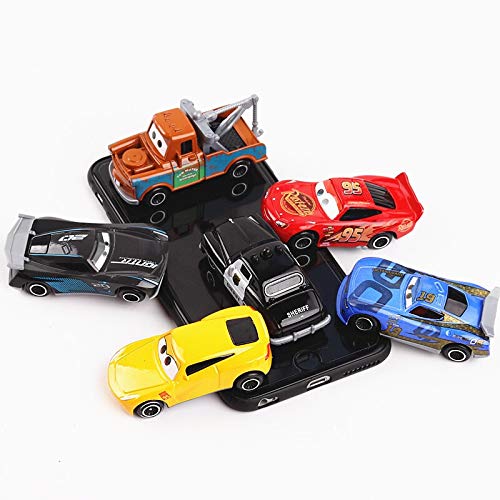 ZAIXO 7pcs / Set Pixar Cars 3 Rayo Mcqueen Jackson Toy Boy Modelo tormenta Cruz Mater Mack Truck tío 1:55 Diecast Coche de Metal (Color : Black)