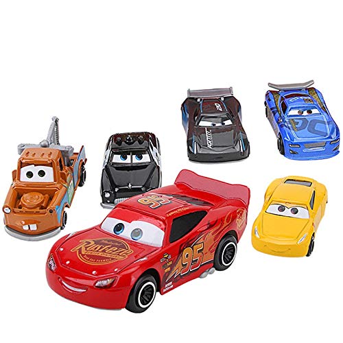 ZAIXO 7pcs / Set Pixar Cars 3 Rayo Mcqueen Jackson Toy Boy Modelo tormenta Cruz Mater Mack Truck tío 1:55 Diecast Coche de Metal (Color : Black)