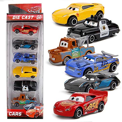 ZAIXO 7pcs / Set Pixar Cars 3 Rayo Mcqueen Jackson Toy Boy Modelo tormenta Cruz Mater Mack Truck tío 1:55 Diecast Coche de Metal (Color : Black)