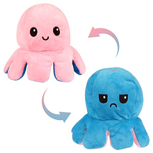 Zaloife Juguetes de Peluche de Pulpo, Octopus Peluche Reversible, Peluche Doble Cara, Reversibile Pulpo Peluche, Peluches para Niños, Regalos de Juguete para Familia Amigos