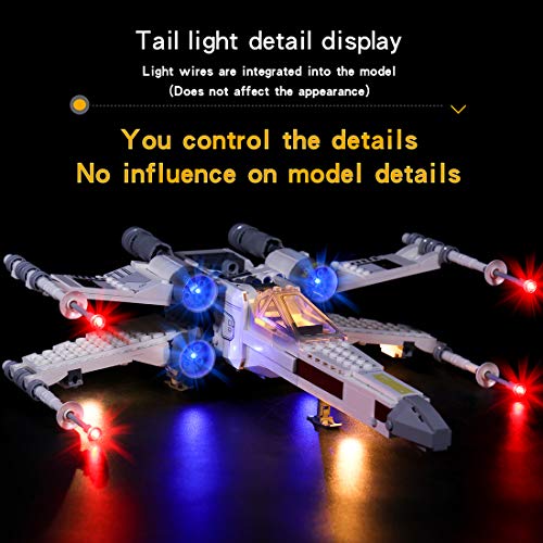 ZCXX Juego de luces LED compatibles con Lego 75301 Luke Skywalkers X-Wing Fighter, sin set Lego