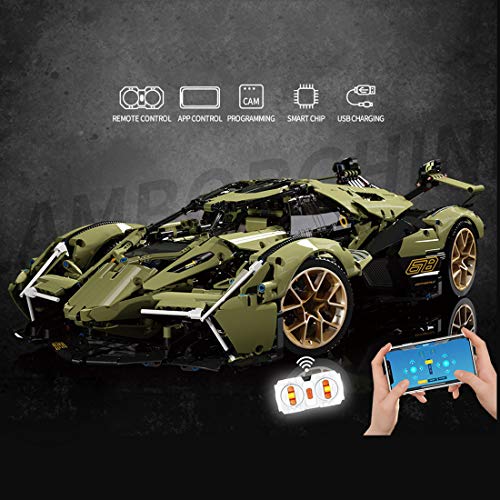 ZCXX MOYU MY88001 - Coche de carreras teledirigido con Power Functions Set, 2527 piezas MOC, juego de construcción de piezas de sujeción, compatible con Lego Technic