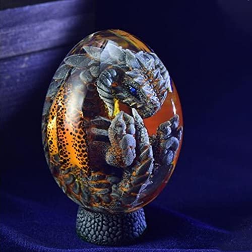 ZDDO Huevo De DragóN De Lava, Huevo De DragóN Transparente De Cristal De EnsueñO, Recuerdo Exquisito Y úNico De Huevo De DragóN De Lava, Lava Dragon Egg Souvenir Collectible Gift Green