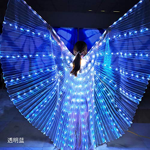 Zebery Alas LED para adultos, diseño de alas de Isis LED de mariposa Isis Wings Glow Up Vientre Danza Disfraces